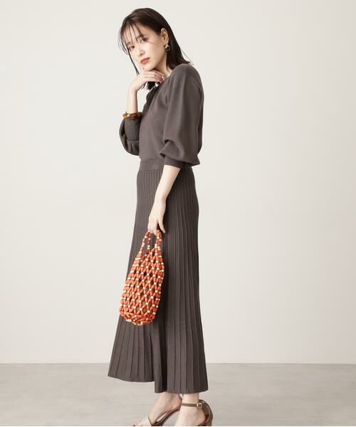 **N.Natural Beauty Basic / エヌ ナチュラルビューティーベーシック ワンピース | ボートネックニットセットアップ | 詳細10