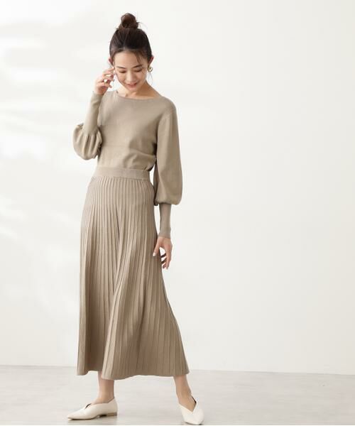 **N.Natural Beauty Basic / エヌ ナチュラルビューティーベーシック ワンピース | ボートネックニットセットアップ | 詳細15