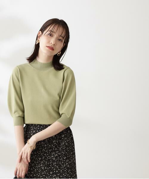 ＊＊N.Natural Beauty Basic / エヌ ナチュラルビューティーベーシック ニット・セーター | プレーティング天竺ボトルネックパフ袖ニット | 詳細11