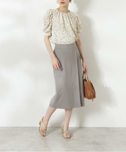＊＊N.Natural Beauty Basic / エヌ ナチュラルビューティーベーシック スカート | フラップポケットタイトスカート《S Size Line》（グレー）