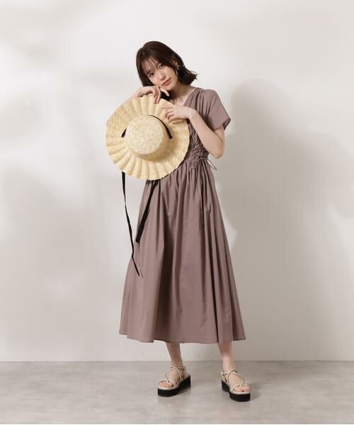チ*ー様 【美品】 ブルネロクチネリ 半袖 ワンピース コットン ベージュ XS BRUNELLO CUCINELLI(ブルネ・クチネリ) 半袖ワンピースD9EA002