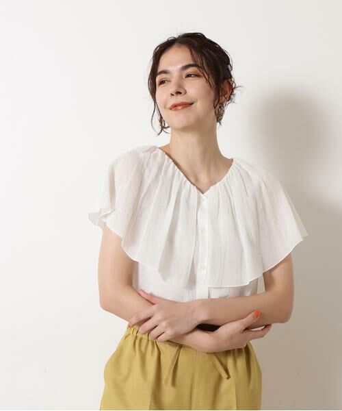 ＊＊N.Natural Beauty Basic / エヌ ナチュラルビューティーベーシック シャツ・ブラウス | コットンシフォンケープブラウス | 詳細4
