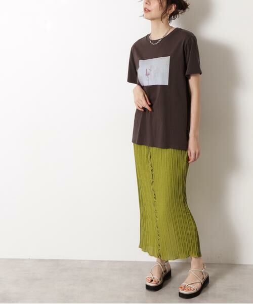 ＊＊N.Natural Beauty Basic / エヌ ナチュラルビューティーベーシック スカート | カットプリーツタイトスカート（ピスタチオグリーン）