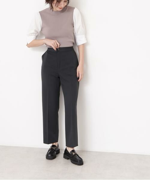 ＊＊N.Natural Beauty Basic / エヌ ナチュラルビューティーベーシック パンツ | センタープレスストレートパンツ（チャコール）