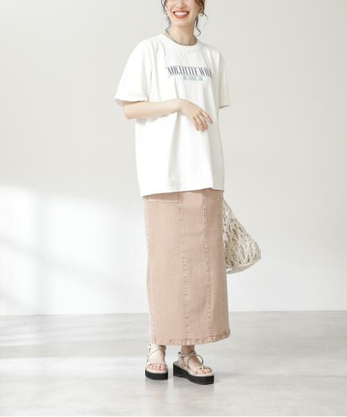 ＊＊N.Natural Beauty Basic / エヌ ナチュラルビューティーベーシック スカート | ライトコットンナロースカート（ピンク）