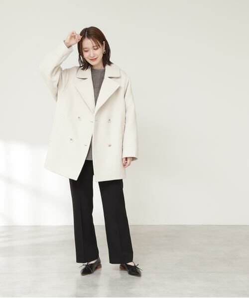 セール】 ビッグカラーダブルミディコート《S Size Line