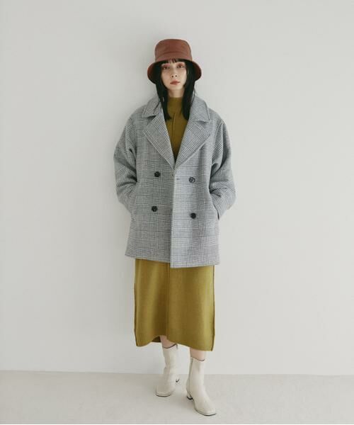 セール】 ビッグカラーダブルミディコート《S Size Line