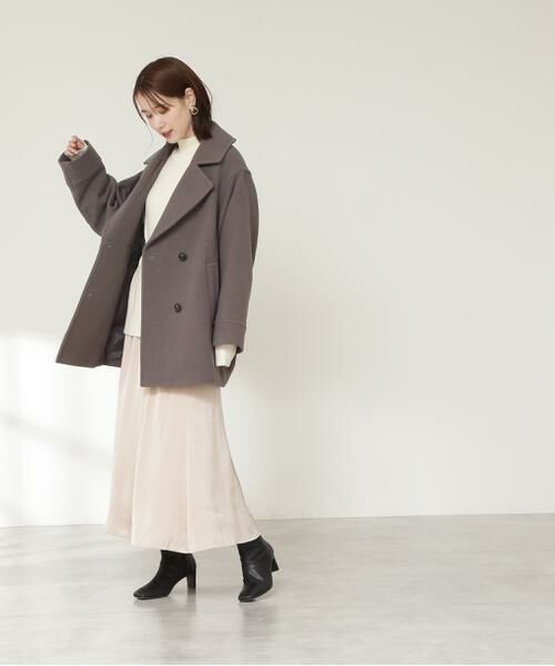 セール】 ビッグカラーダブルミディコート《S Size Line