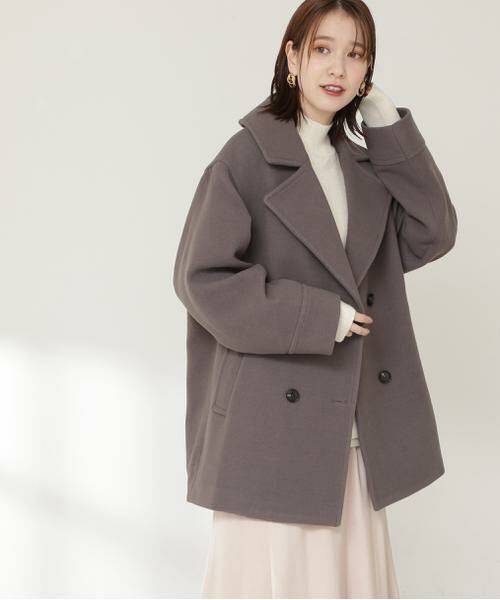セール】 ビッグカラーダブルミディコート《S Size Line