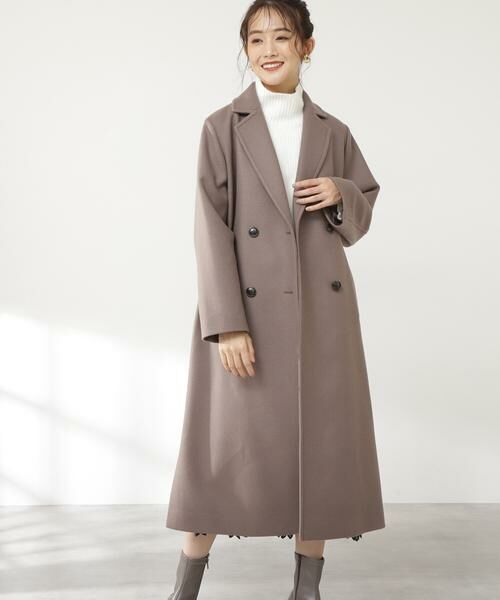 ＊＊N.Natural Beauty Basic / エヌ ナチュラルビューティーベーシック アウター | ハミルトン　ダブルチェスターロングコート《S Size Line》（モカ）
