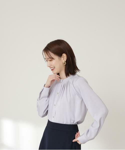 ＊＊N.Natural Beauty Basic / エヌ ナチュラルビューティーベーシック シャツ・ブラウス | タッキングネックブラウス（ダスティパープル）