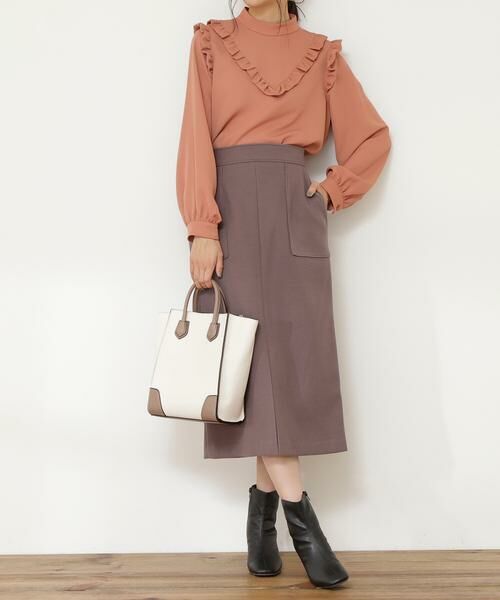 **N.Natural Beauty Basic / エヌ ナチュラルビューティーベーシック スカート | フロントスリットタイトスカート《S Size Line》(モカ)