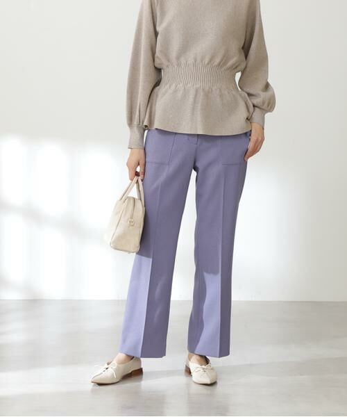 **N.Natural Beauty Basic / エヌ ナチュラルビューティーベーシック パンツ | センタープレスポケットフレアパンツ《S Size Line》(ブルー)