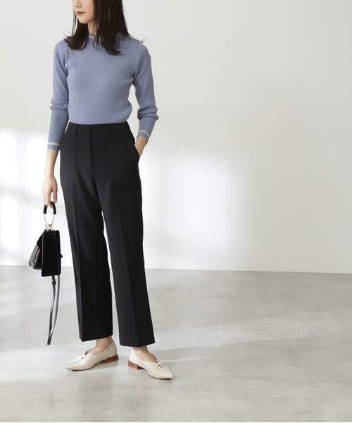 **N.Natural Beauty Basic / エヌ ナチュラルビューティーベーシック パンツ | センタープレスポケットフレアパンツ《S Size Line》(ブラック)