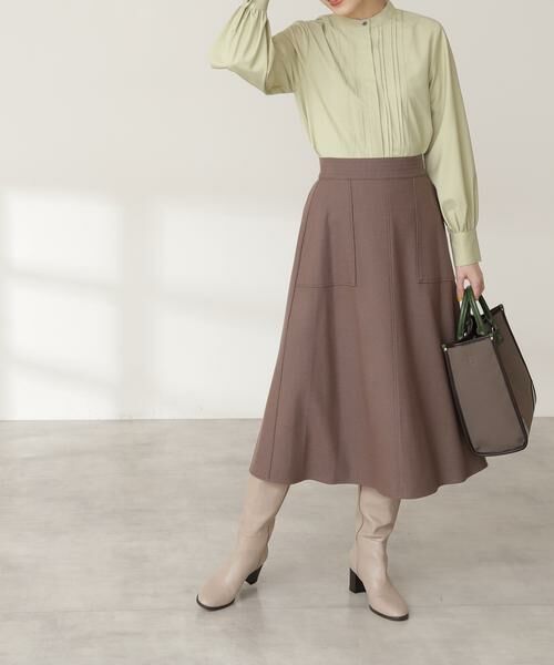 **N.Natural Beauty Basic / エヌ ナチュラルビューティーベーシック スカート | ウォームタッチトラペーズスカート《S Size Line》(モカ)