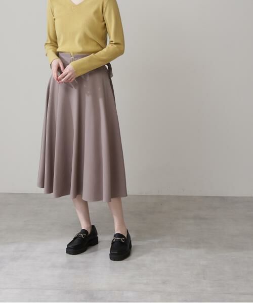 ＊＊N.Natural Beauty Basic / エヌ ナチュラルビューティーベーシック スカート | ゴールドバックルフレアスカート（モカベージュ）