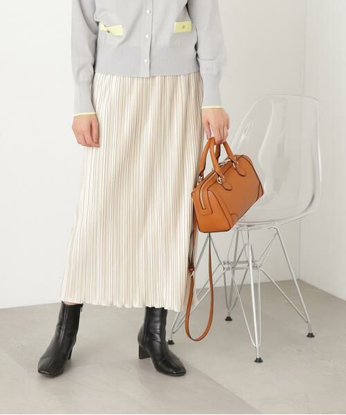 **N.Natural Beauty Basic / エヌ ナチュラルビューティーベーシック スカート | ベロアプリーツストレートスカート(オフ)
