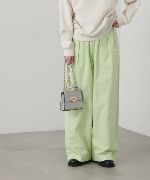 ＊＊N.Natural Beauty Basic / エヌ ナチュラルビューティーベーシック パンツ | リラックスワイドパンツ（ライムグリーン）