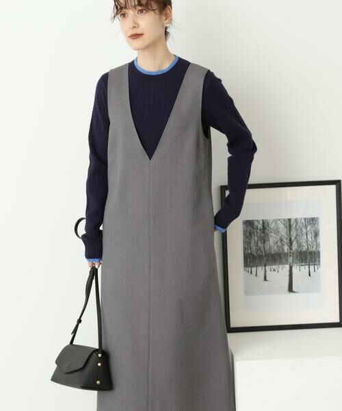 セール】 Vネックジャンパースカート《S Size Line》 （ワンピース