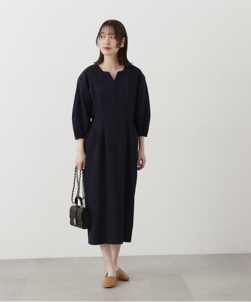 ＊＊N.Natural Beauty Basic / エヌ ナチュラルビューティーベーシック ワンピース | ウエストタックキーネックワンピース | 詳細3