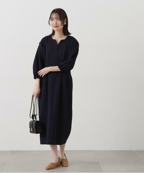 ＊＊N.Natural Beauty Basic / エヌ ナチュラルビューティーベーシック ワンピース | ウエストタックキーネックワンピース | 詳細4