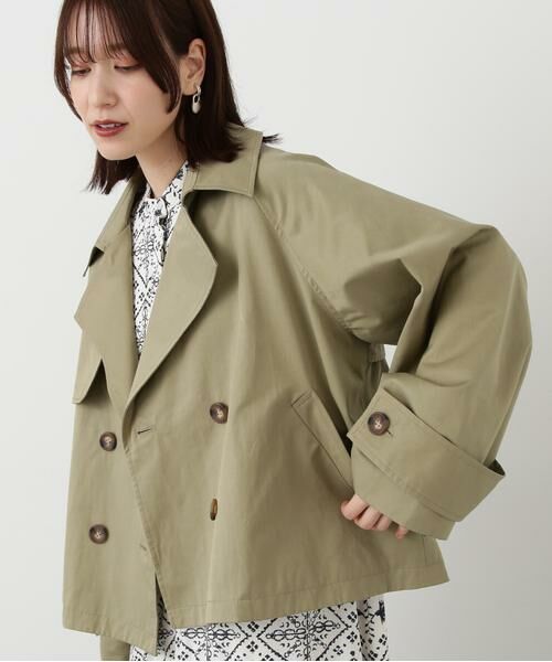 ＊＊N.Natural Beauty Basic / エヌ ナチュラルビューティーベーシック アウター | ショートトレンチコート（カーキ）