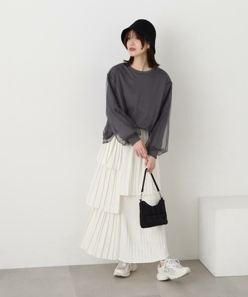 ＊＊N.Natural Beauty Basic / エヌ ナチュラルビューティーベーシック カットソー | チュールレイヤースウェット | 詳細18