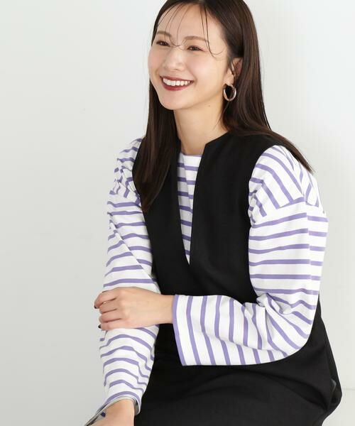 **N.Natural Beauty Basic / エヌ ナチュラルビューティーベーシック カットソー | バスクボーダーTシャツ | 詳細12