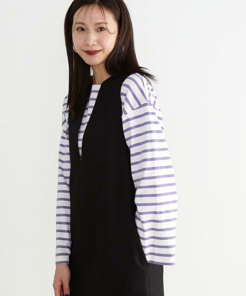 **N.Natural Beauty Basic / エヌ ナチュラルビューティーベーシック カットソー | バスクボーダーTシャツ | 詳細13