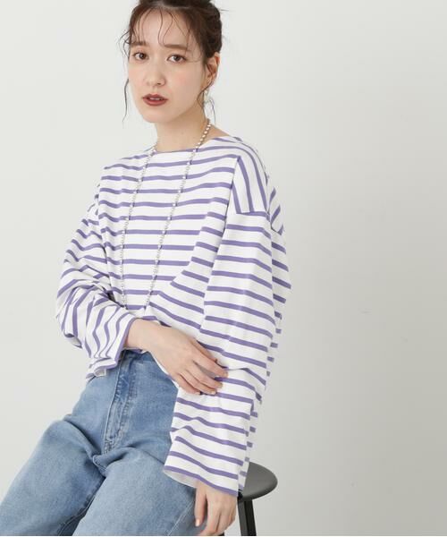 **N.Natural Beauty Basic / エヌ ナチュラルビューティーベーシック カットソー | バスクボーダーTシャツ | 詳細2