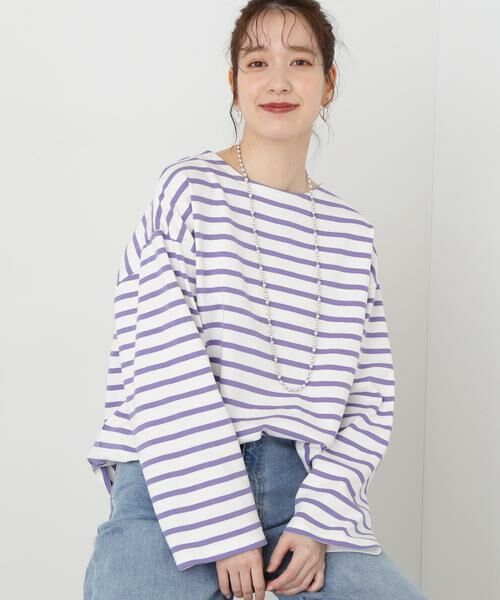 **N.Natural Beauty Basic / エヌ ナチュラルビューティーベーシック カットソー | バスクボーダーTシャツ | 詳細3