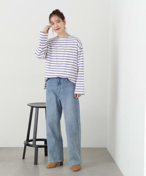 **N.Natural Beauty Basic / エヌ ナチュラルビューティーベーシック カットソー | バスクボーダーTシャツ | 詳細6
