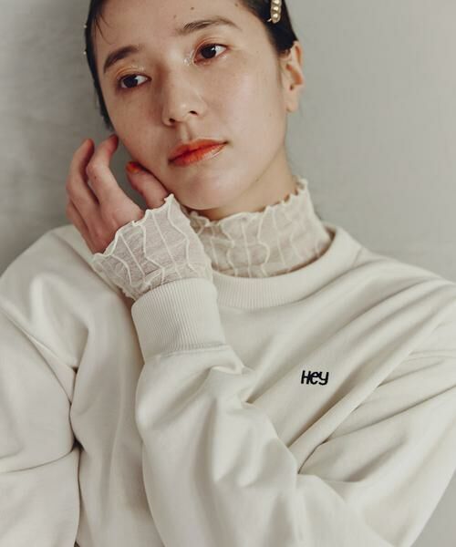 ＊＊N.Natural Beauty Basic / エヌ ナチュラルビューティーベーシック カットソー | ワンポイント刺繍スウェット（オフ）