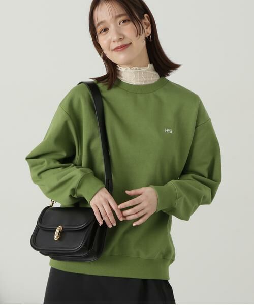 ＊＊N.Natural Beauty Basic / エヌ ナチュラルビューティーベーシック カットソー | ワンポイント刺繍スウェット（グリーン）