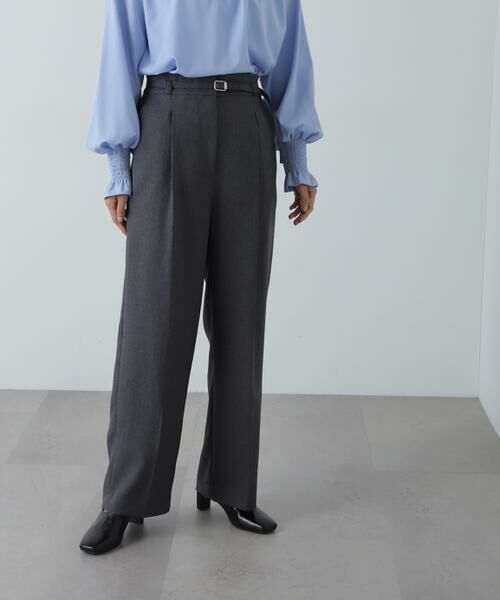 ＊＊N.Natural Beauty Basic / エヌ ナチュラルビューティーベーシック パンツ | センタープレスベルト付ワイドパンツ | 詳細2