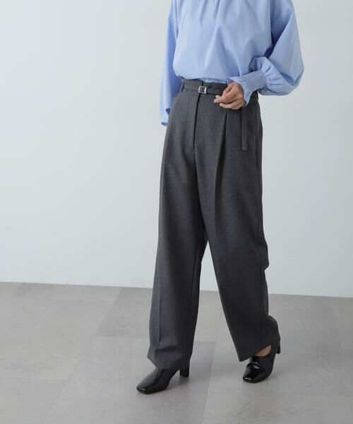 ＊＊N.Natural Beauty Basic / エヌ ナチュラルビューティーベーシック パンツ | センタープレスベルト付ワイドパンツ | 詳細3