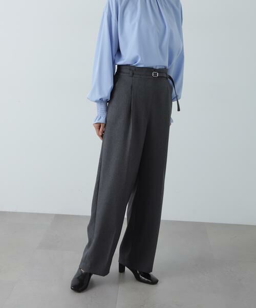 ＊＊N.Natural Beauty Basic / エヌ ナチュラルビューティーベーシック パンツ | センタープレスベルト付ワイドパンツ | 詳細4