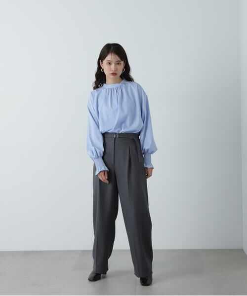 ＊＊N.Natural Beauty Basic / エヌ ナチュラルビューティーベーシック パンツ | センタープレスベルト付ワイドパンツ | 詳細5