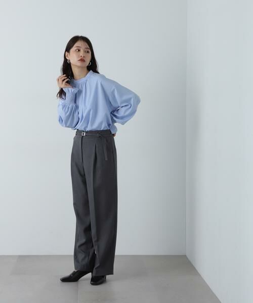 ＊＊N.Natural Beauty Basic / エヌ ナチュラルビューティーベーシック パンツ | センタープレスベルト付ワイドパンツ | 詳細7