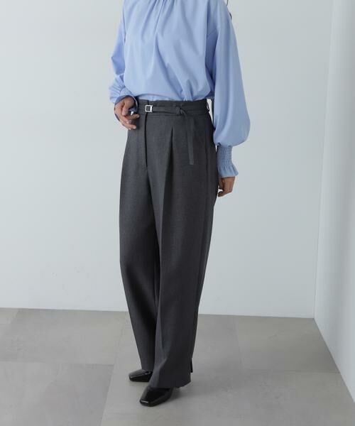 ＊＊N.Natural Beauty Basic / エヌ ナチュラルビューティーベーシック パンツ | センタープレスベルト付ワイドパンツ | 詳細8