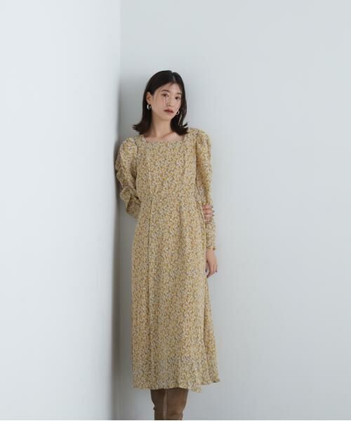 ＊＊N.Natural Beauty Basic / エヌ ナチュラルビューティーベーシック ワンピース | 楊柳プリントワンピース（イエロー1）