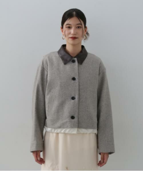 ＊＊N.Natural Beauty Basic / エヌ ナチュラルビューティーベーシック ブルゾン | フェイクレザーカラーパテッドジャケット | 詳細11