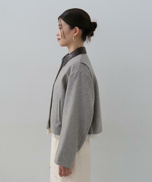 ＊＊N.Natural Beauty Basic / エヌ ナチュラルビューティーベーシック ブルゾン | フェイクレザーカラーパテッドジャケット | 詳細12