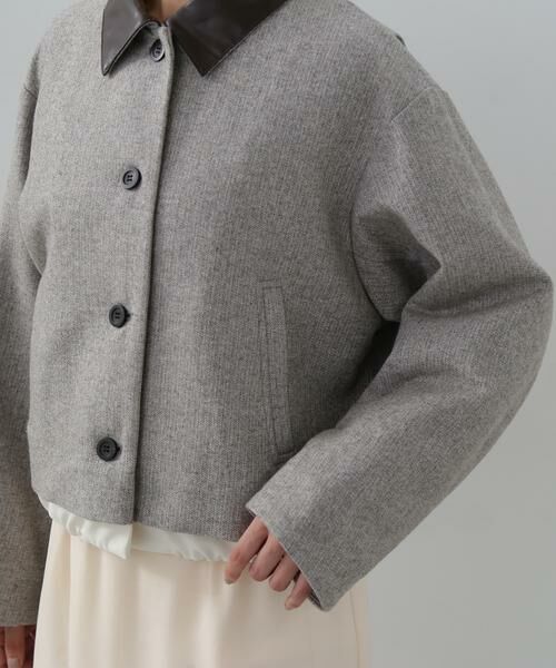 ＊＊N.Natural Beauty Basic / エヌ ナチュラルビューティーベーシック ブルゾン | フェイクレザーカラーパテッドジャケット | 詳細15