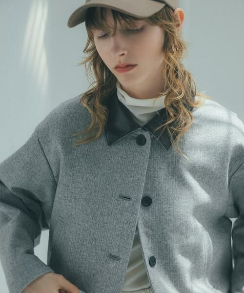 ＊＊N.Natural Beauty Basic / エヌ ナチュラルビューティーベーシック ブルゾン | フェイクレザーカラーパテッドジャケット | 詳細3