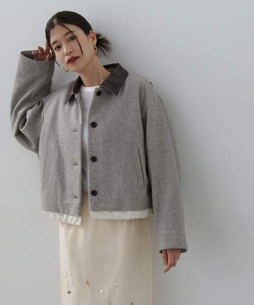 ＊＊N.Natural Beauty Basic / エヌ ナチュラルビューティーベーシック ブルゾン | フェイクレザーカラーパテッドジャケット | 詳細4