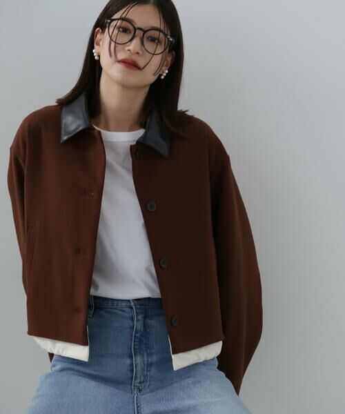 ＊＊N.Natural Beauty Basic / エヌ ナチュラルビューティーベーシック ブルゾン | フェイクレザーカラーパテッドジャケット | 詳細21