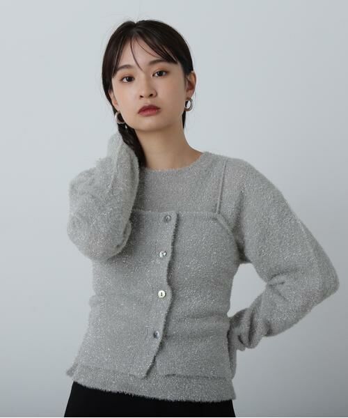 ＊＊N.Natural Beauty Basic / エヌ ナチュラルビューティーベーシック ニット・セーター | ラメフェザービスチェニットセット | 詳細21