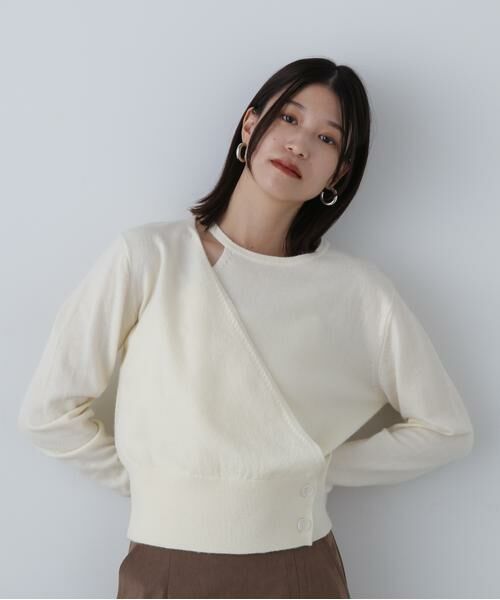 ＊＊N.Natural Beauty Basic / エヌ ナチュラルビューティーベーシック ニット・セーター | カシュクール風ニット（オフシロ1）