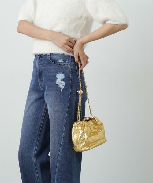 ＊＊N.Natural Beauty Basic / エヌ ナチュラルビューティーベーシック ショルダーバッグ | メタリックキルトショルダーバッグ（ゴールド）